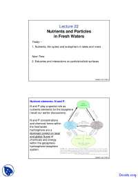 Fresh Waters - Geochemistry - Lecture Slides - Docsity