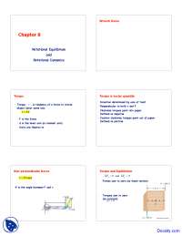 Rotational Equilibrium - General Physics I - Lecture Slides - Docsity