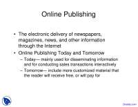 Online Publishing - E-Commerce - Lecture Slides