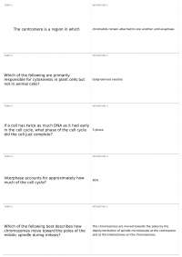 Exam 3, part 2 | BIOL 1107 - Principles of Biology I - Docsity