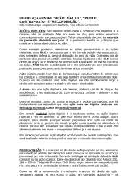 DIFERENÇAS ENTRE “AÇÃO DÚPLICE”, “PEDIDO CONTRAPOSTO” E “RECONVENÇÃO ...