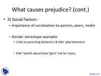 Causes of Prejudice - Lecture Slides - Social Psychology