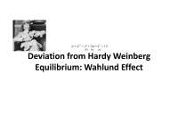  25 - Deviation from Hardy-Weinberg Equilibrium