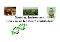 16 - Contribution of Genes vs. Environment