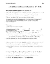 Understanding Heritability: A Cheat Sheet for Breeder's Equation
