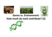 18 - Contribution of Genes vs. Environment III