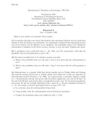 Null Hypothesis - Introduction to Statistics in Psychology - Homework