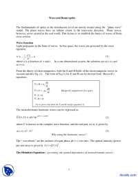 Wave and Beam Optics - Quantum Electronics - Lecture Notes