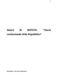 Sintesi Storia costituzionale Bonini