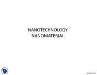 Nanotechnology - Computational Sciences - Lecture Slides