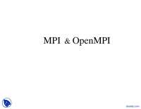 MPI  and OpenMPI - Computational Sciences - Lecture Slides