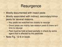 Resurgence - Integrated Pest Management - Lecture Slides