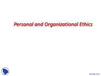 Personal and Organizational Ethics - Business and Society - Lecture Slides