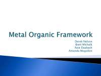 Metal Organic Frameworks - Nanotechnology - Lecture Slides