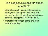 IPM and Pest Interactions: Direct vs. Indirect Effects