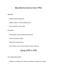 Integrated Pest Management: HRCs, Behavioral Control, and Genetic Approaches