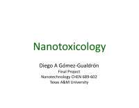 Nanotoxicology - Nanotechnology - Lecture Slides