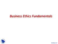 Business Ethics Fundamentals - Business and Society - Lecture Slides