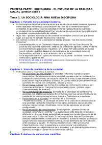 PRIMERA PARTE : SOCIOLOGIA , EL ESTUDIO DE LA REALIDAD SO - Apuntes de ...