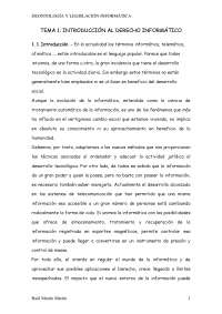 TEMA 1: INTRODUCCIÓN AL DERECHO INFORMÁTICO