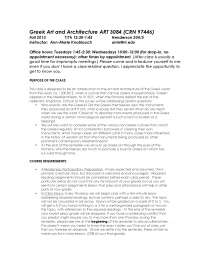 Lecture Notes on Greek Art and Architecture | ART 3084