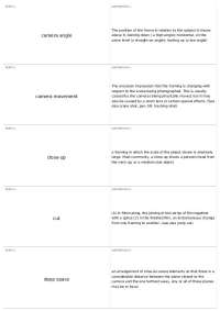 MACS 261 - Vocab Quiz | MACS 261 - Survey of World Cinema I