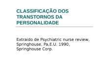 Aula 8 - transtornos de personalidade