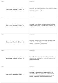 Exam 1 Diagnostic Criteria | PSY 6510 - Psychopathology