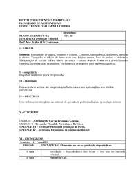 Plano de ensino PRODUÇÃO EDITORIAL 2013
