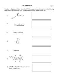 Practice Exam II for Organic Chemistry II | CHM 332 - Docsity