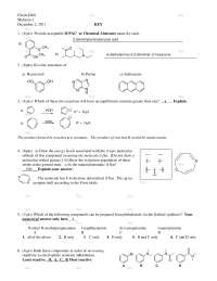 Midterm Answer Key | Organic Chemistry II | CHEM 2260 - Docsity