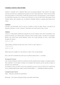 Aula 02 - Constantes, variáveis e Tipos de Dados - aula constantes ...