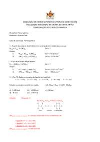Lista de Exercicios - Termoquímica