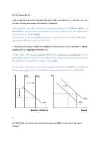 Solutions for Quiz 3 - Principles of Macroeconomics | ECON 202 - Docsity