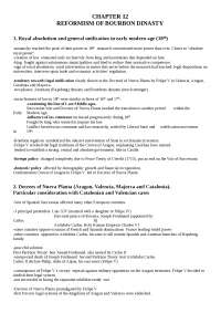 Reforms of bourbon dynasty