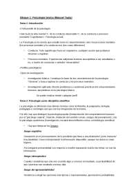 Introduccion a la psicologia I - Apuntes de Psicología - Docsity