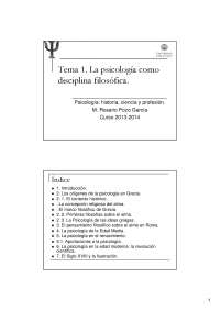 Tema 1. esquema - Esquemas y mapas conceptuales de Psicología - Docsity