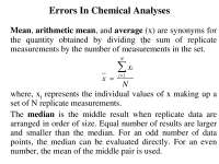 Errors in Chemical Analyses - Quantitative Analysis - Lecture Slides