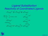 Ligand Substitution - Organometallic Chemistry - Lecture Slides
