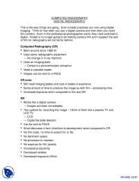 CR and DR - Radiology - Lecture Notes