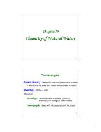 Chemistry of Natural Waters - Environmental Chemistry - Lecture Slides