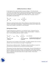 Addition Reactions to Alkenes - Organic Chemistry - Lecture Notes