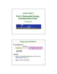 Renewable Energy - Environmental Chemistry - Lecture Slides
