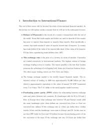 International Finance - Survey of International Economics - Handout