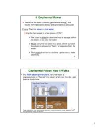 Geothermal Power - Environmental Chemistry - Lecture Slides