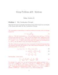 Ritz Combination Principle - Introduction to Relativity and Quantum Mechanics - Problem Sets