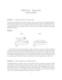 Angular Momentum - Physics for Scientists and Engineers I - Solved Problem Sets