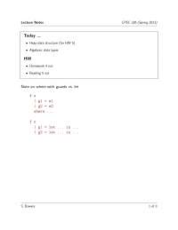 Algebraic Data Types - Organization of Programming Languages - Lecture ...