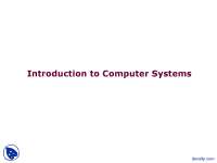 Overview - Introduction to Computer Systems - Lecture Slides - Docsity