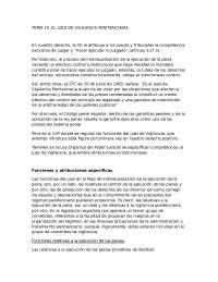 El Juez de Vigilancia Penitenciaria: Funciones, Competencias y Garantías - Prof. Baeza